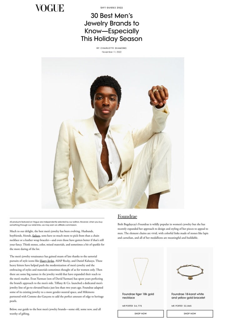 Vogue 30 Best Men's Jewelry Brands to KnowEspecially This Holiday S