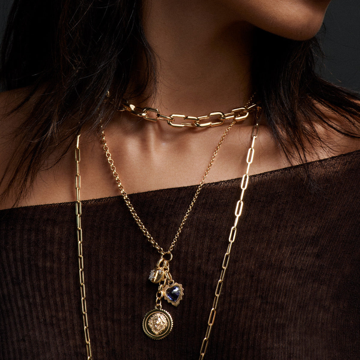 18K Yellow Gold Strength Medium Mixed Belcher Chain Necklace