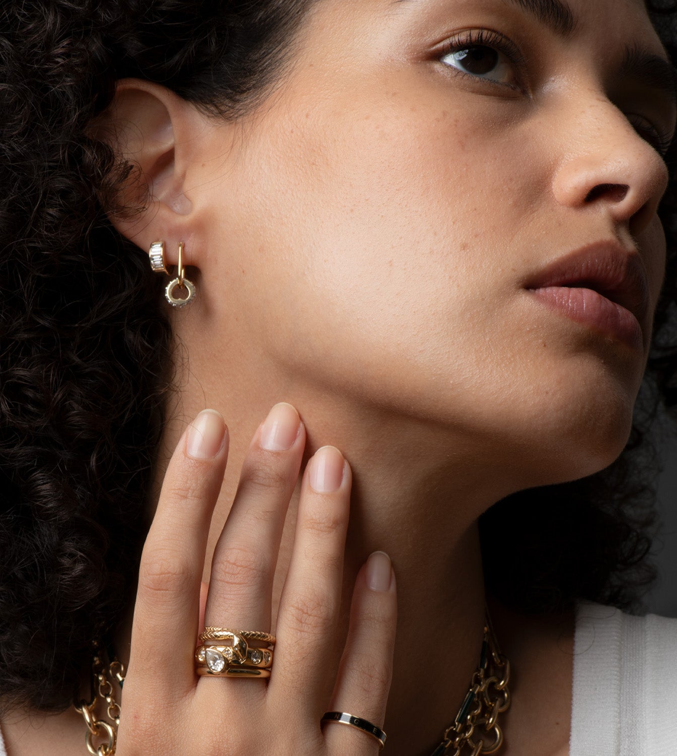 Baguette Diamond - True Love : Huggie Earring