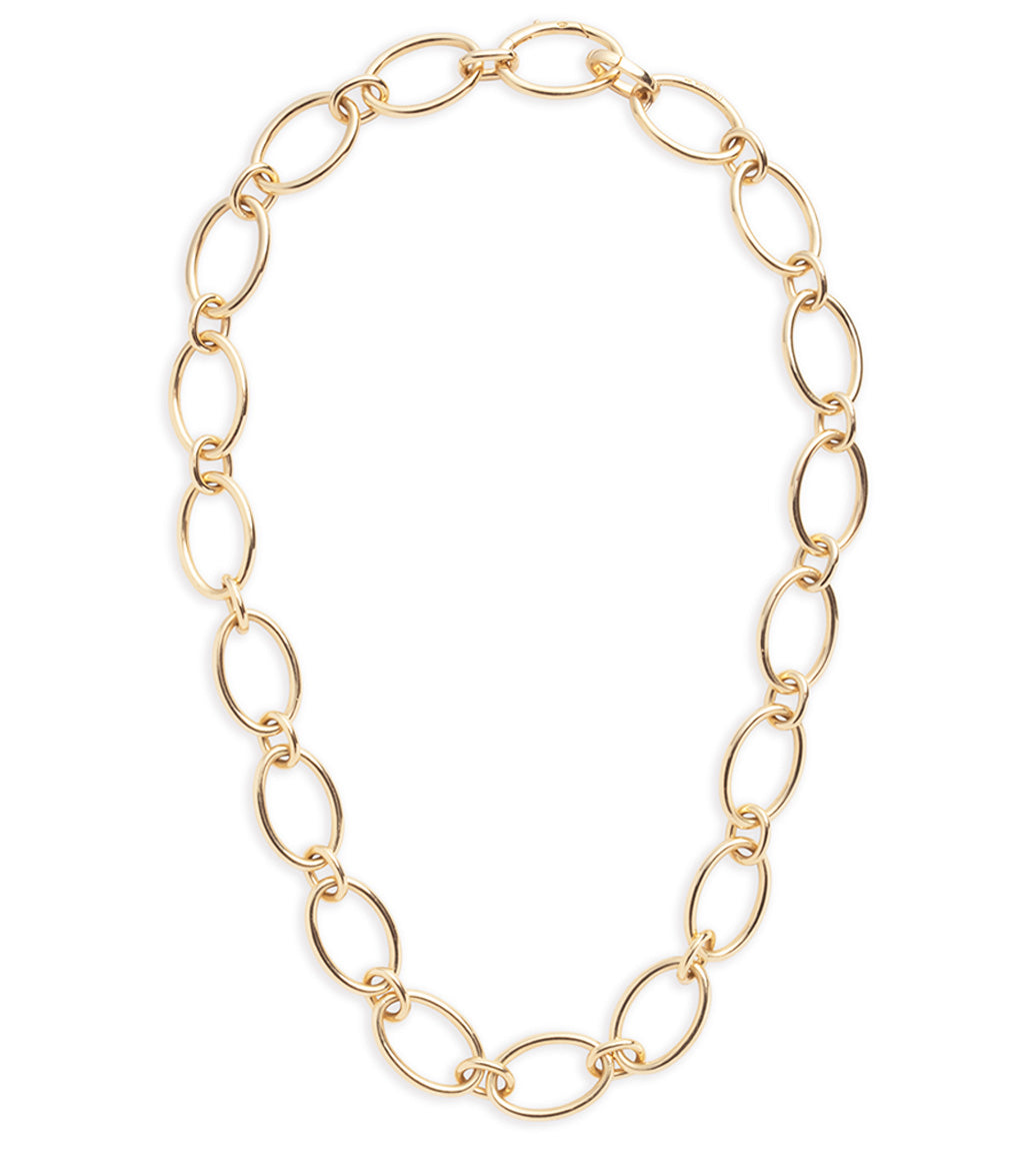 Oval Link Chain Necklace in 18K Yellow Gold FoundRae