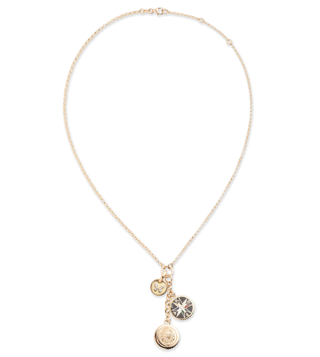 Foundrae | Spark Love Small Mixed Belcher Extension Chain Necklace 18K Yellow Gold Size 2mm