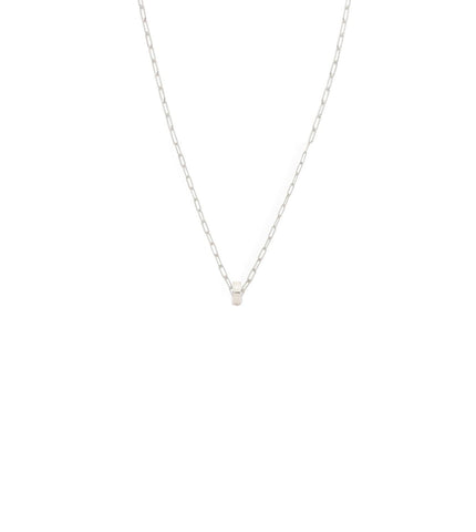 Amate - Love : Heart Beat Super Fine Clip Chain Necklace White Gold