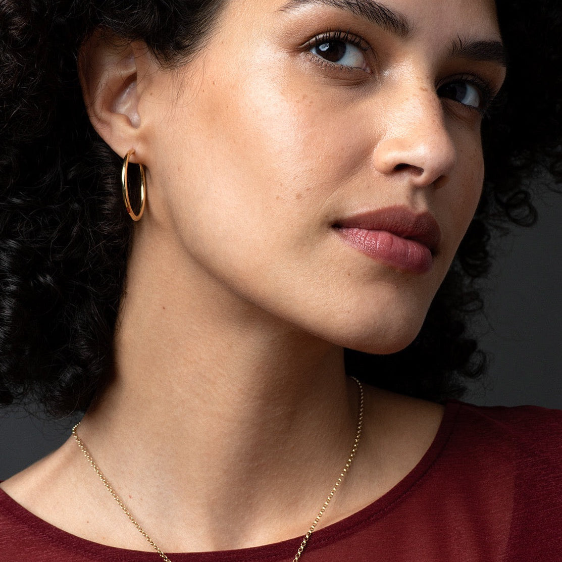 18K Yellow Gold Medium Hoop Earring FoundRae