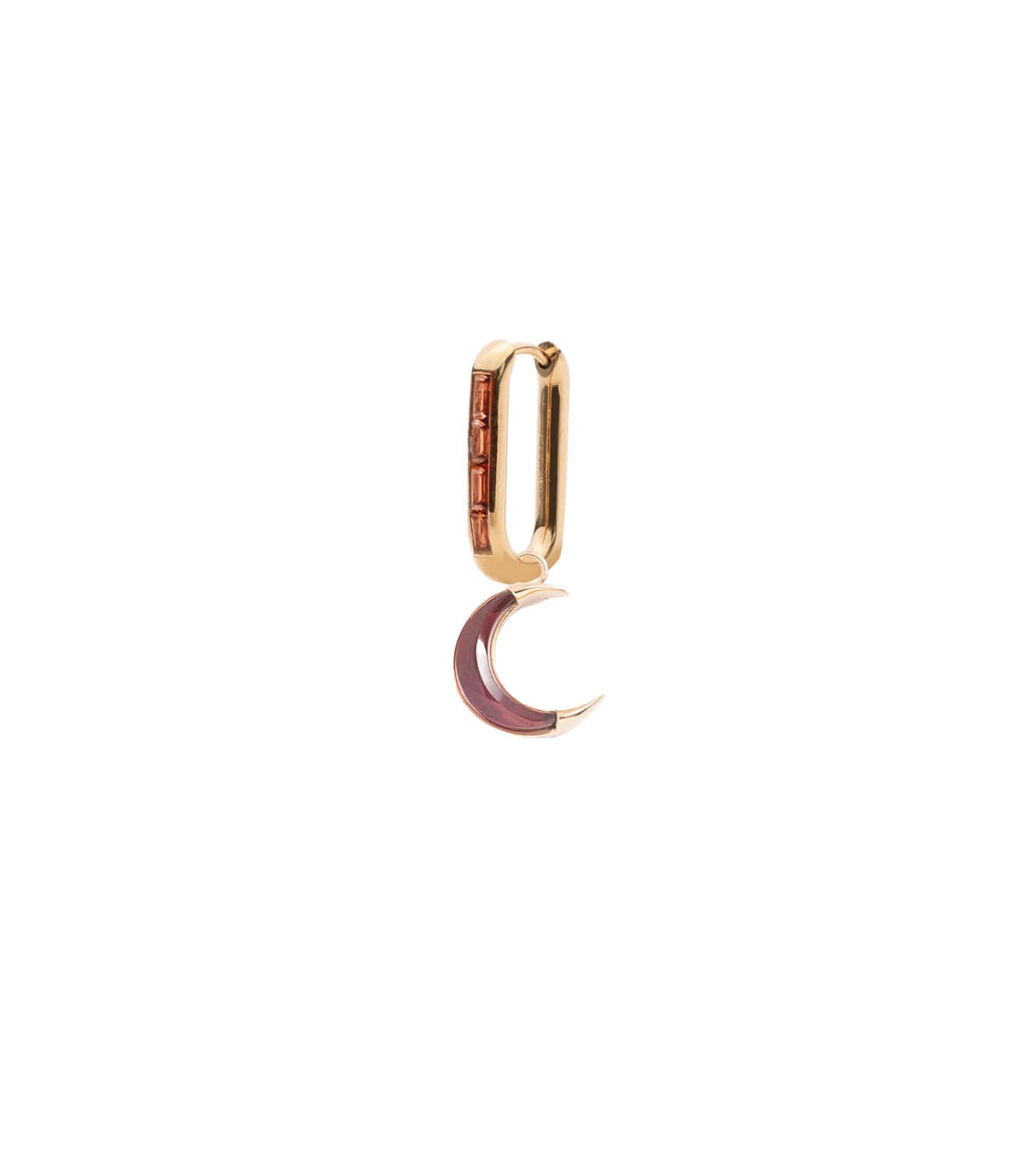 Crescent - Karma : Baguette Garnet Fob Earring