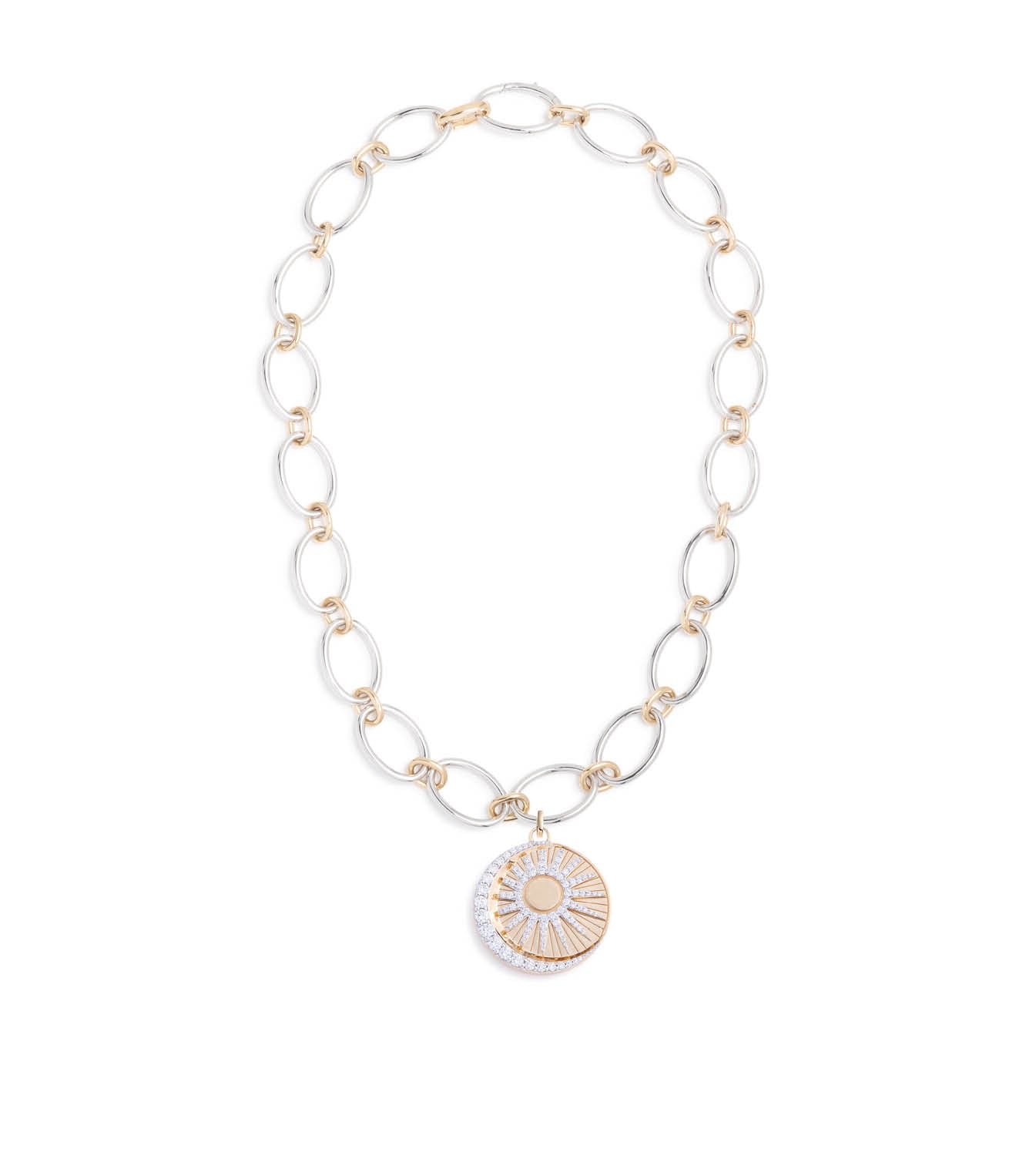 Balance : Oval Link Chain Necklace Mixed Gold