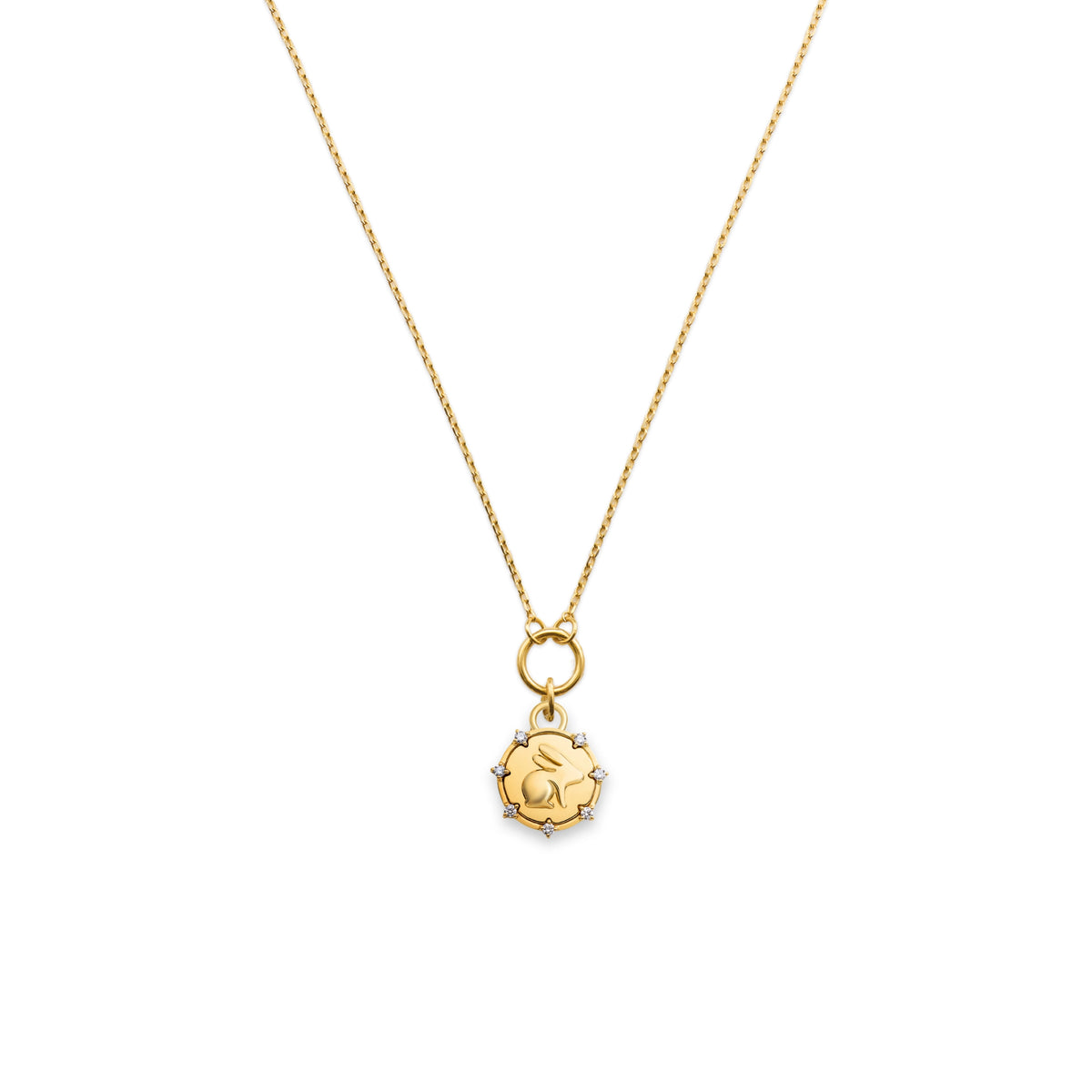 18K Yellow Gold Bunny Diamond Necklace | FoundRae