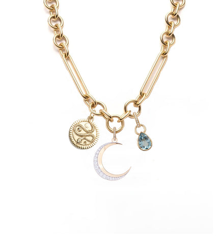 Crescent, Wholeness & Forever & Always a Pair Story : Oversized Mixed Link Chain Necklace