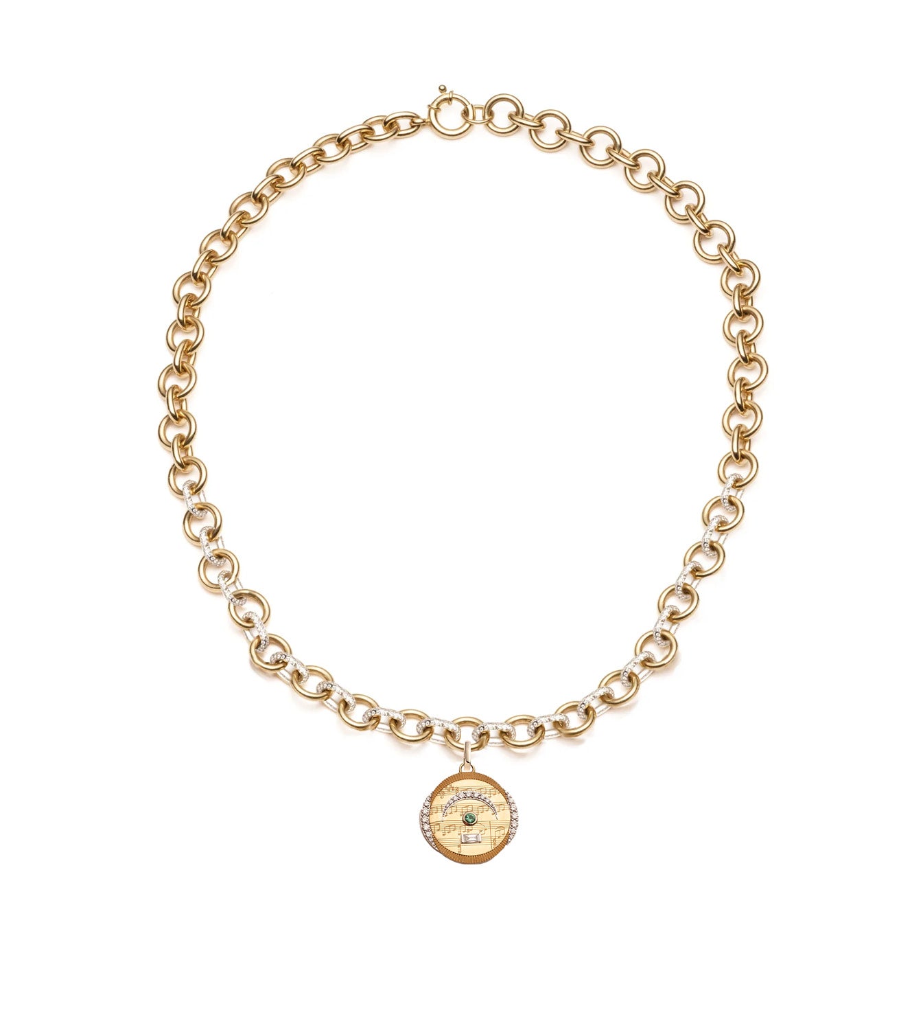 Pause - Internal Compass : Pave Mixed Link Necklace