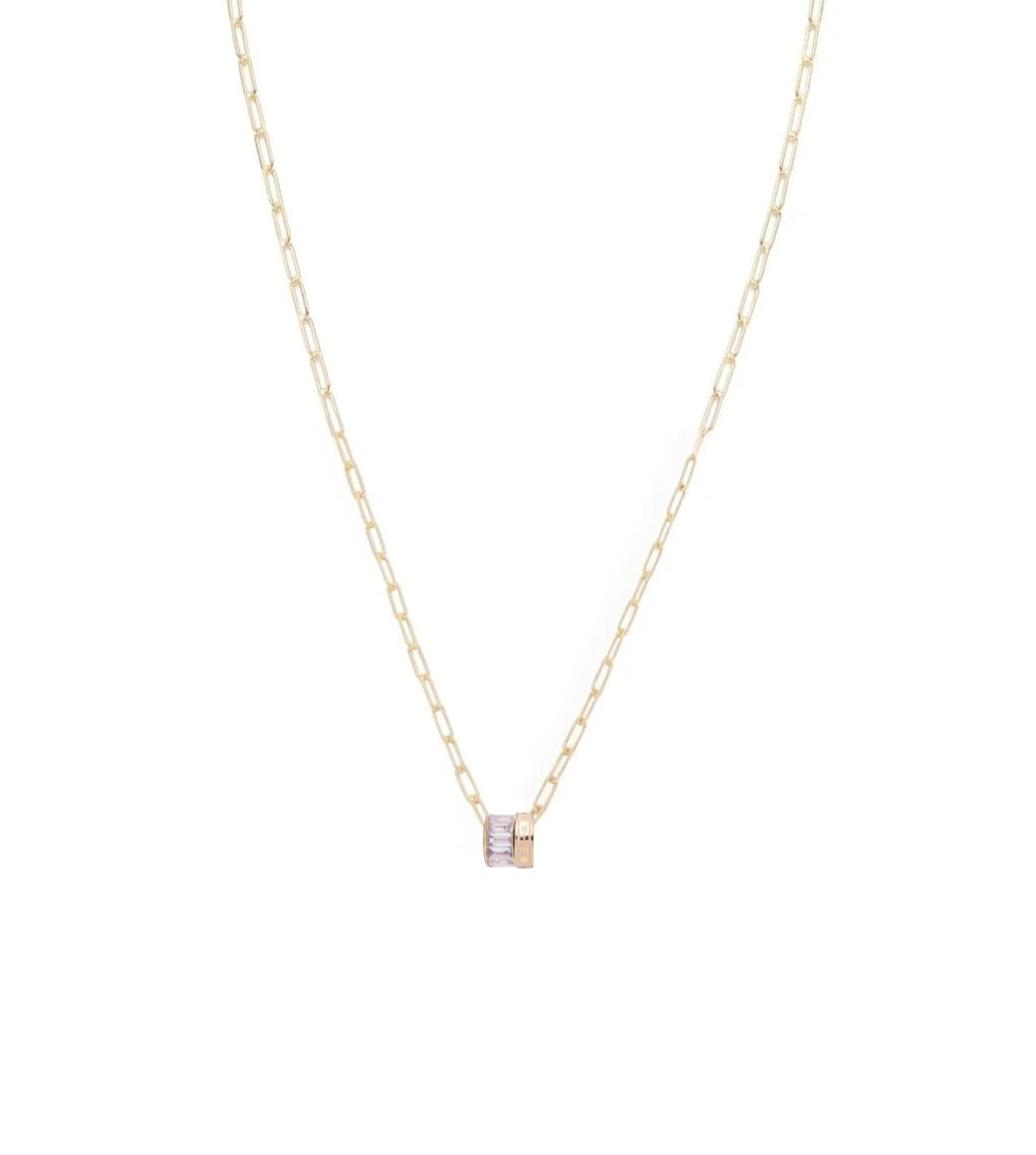 Vivacity & Baguette Diamond : Heart Beat Super Fine Clip Chain Necklace