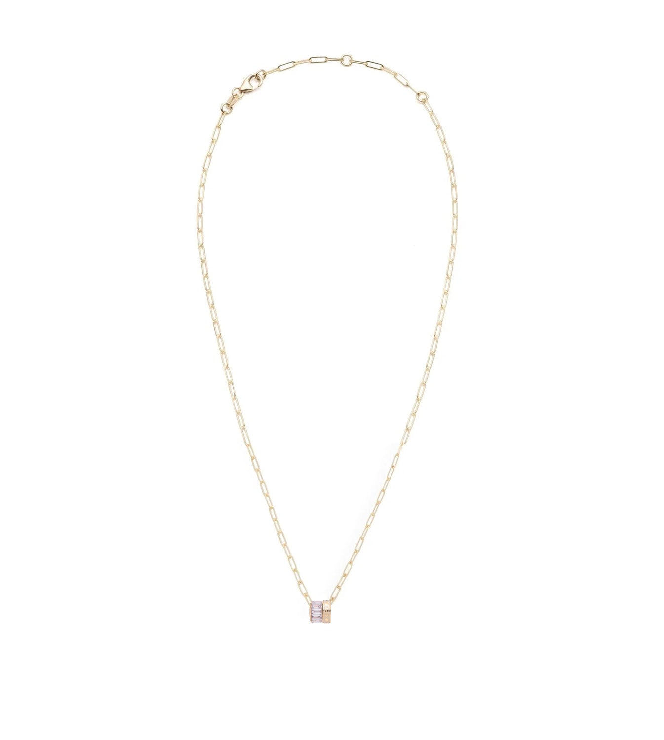 Wholeness & Baguette Diamond : Heart Beat Super Fine Clip Chain Necklace