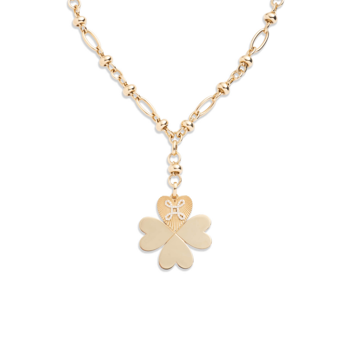 Four Heart Clover Love Necklace in 18K Gold | FoundRae