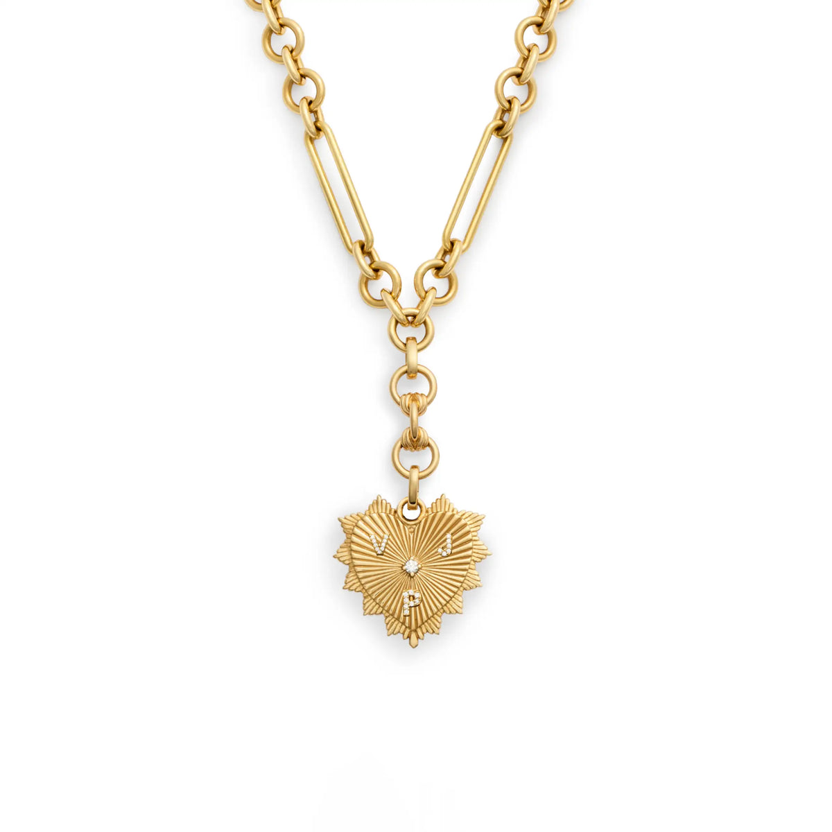 Custom Heart Love Token Necklace in 18K Gold | FoundRae