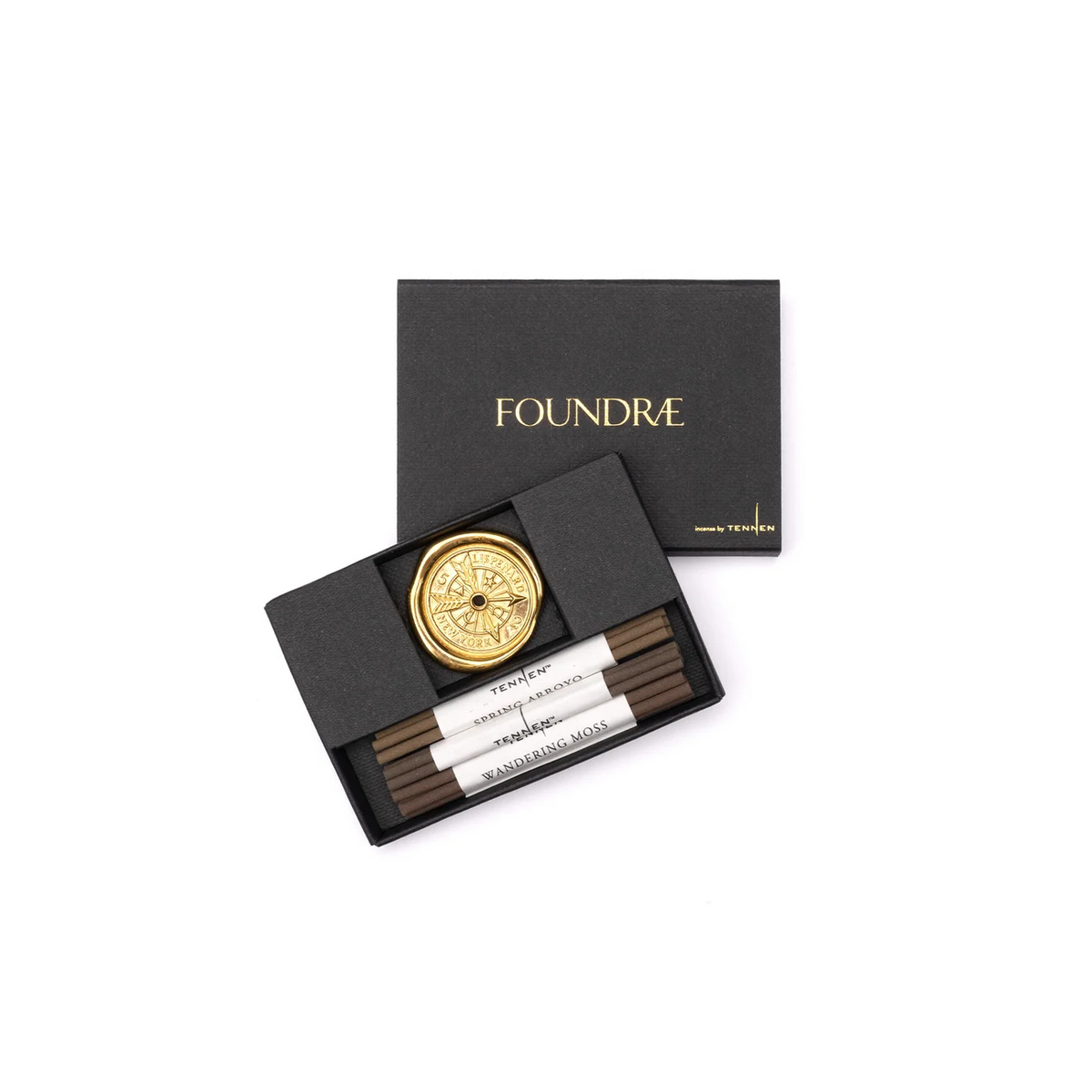 Dédié aux Brasseurs リトグラフ Brass Incense Holder Box | Mindful Ritual Tool | FoundRae