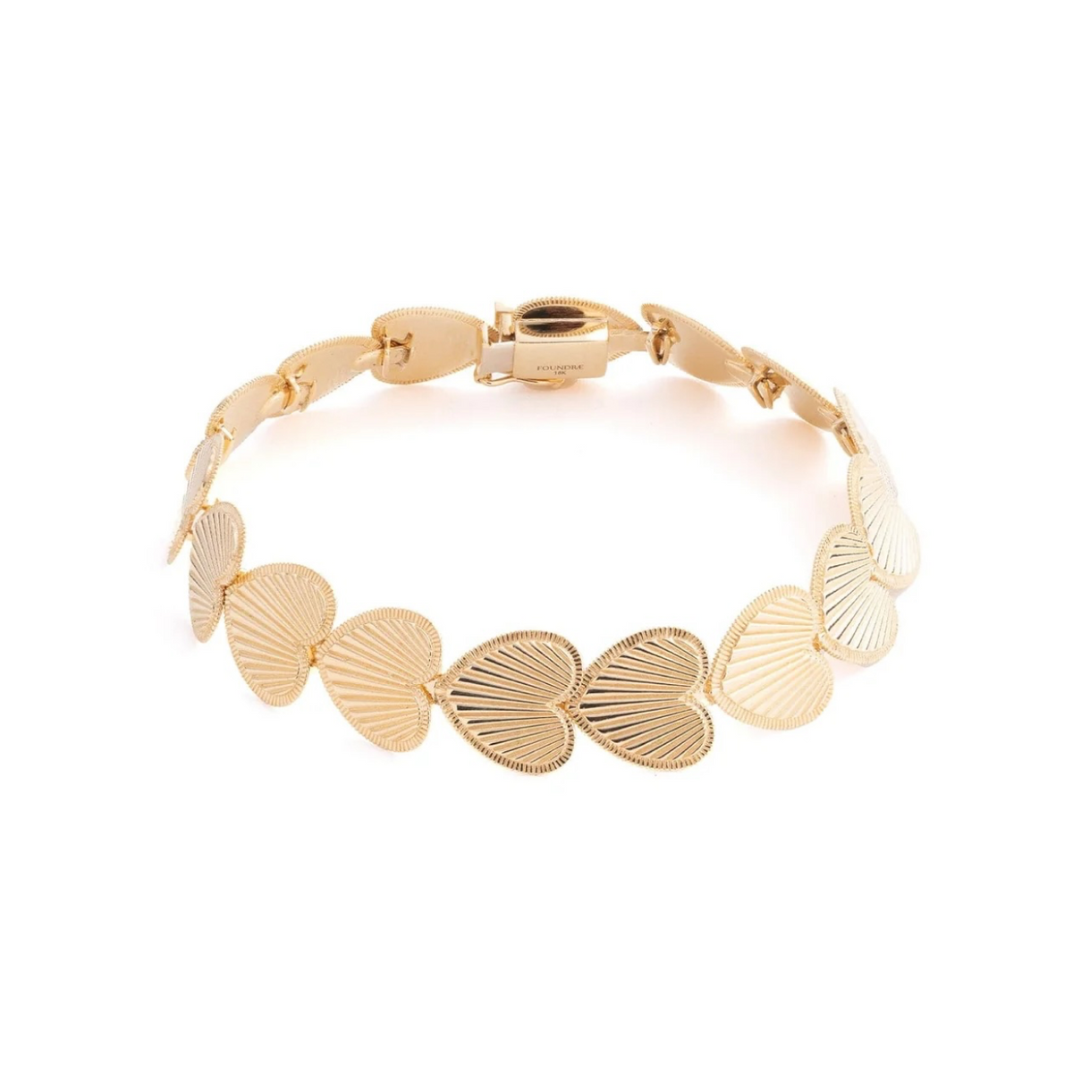 18K Yellow Gold Heart Love Token Bracelet | FoundRae | FoundRae