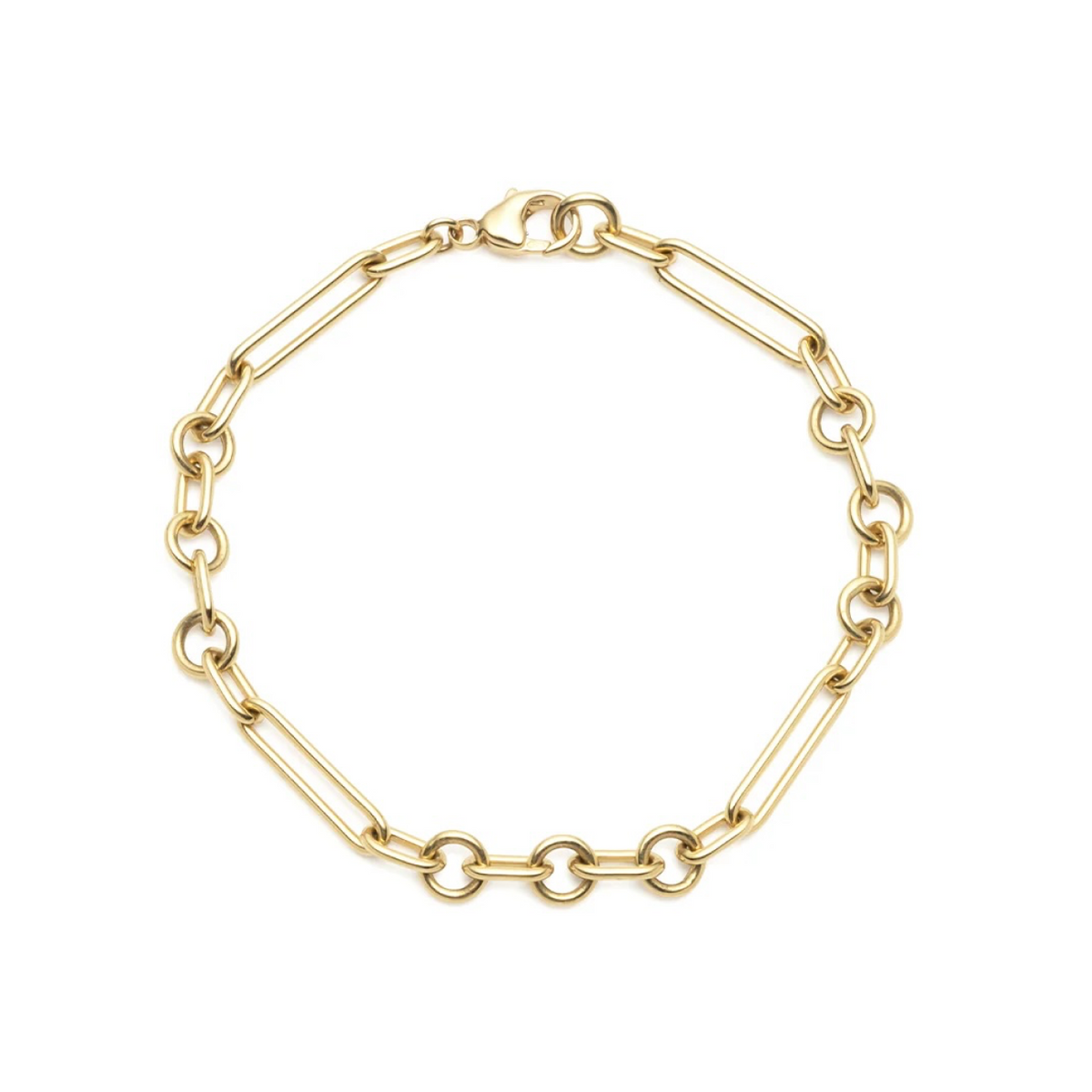 Mixed Link Clip Bracelet | 18K Yellow Gold | FoundRae in 18K