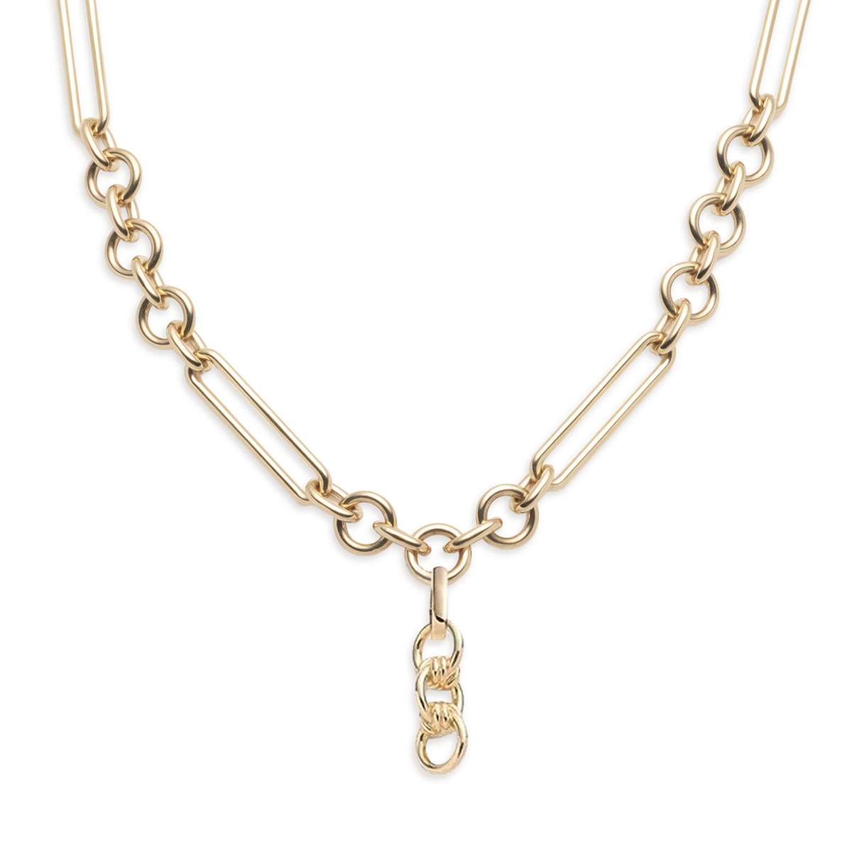 18K Gold Mixed Clip Extension Chain | FoundRae | FoundRae