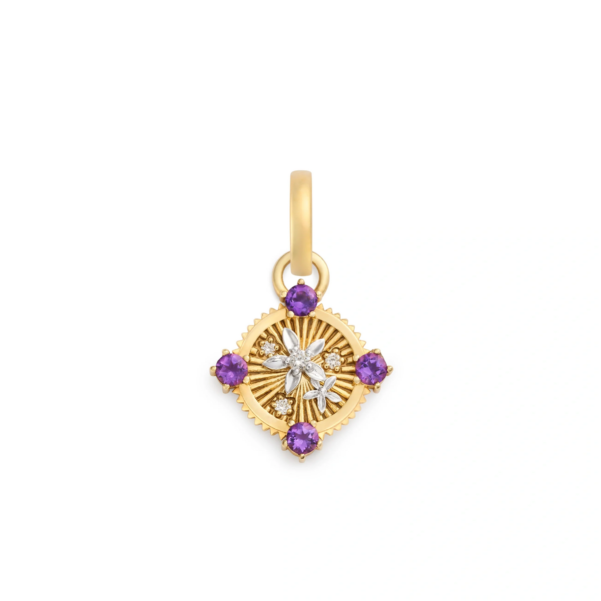 Resilience Blossoms Medallion | 18K Gold Amethyst | FoundRae Resilience Blossoms Medallion | 18K Gold Amethyst | FoundRae