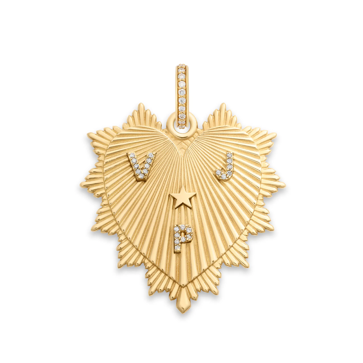18K Gold Heart Love Token Medallion with Diamonds | FoundRae