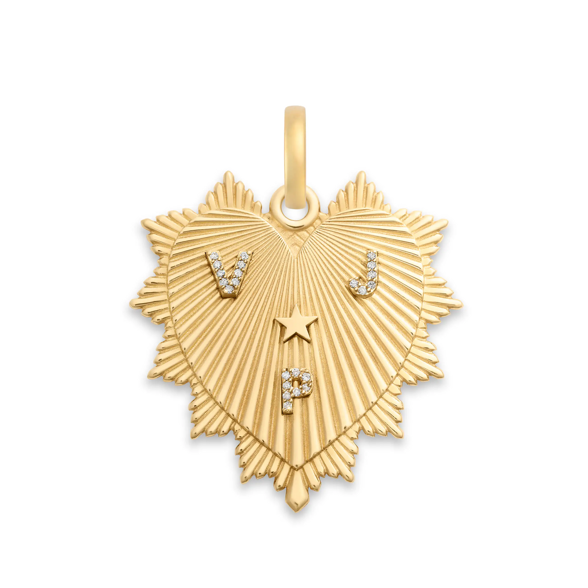 邦楽 Love 77 Karat Gold 18K Gold Heart Love Token Diamond Medallion | FoundRae