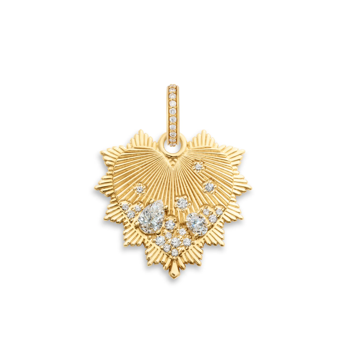 18K Gold Heart Love Token Diamond Medallion | FoundRae