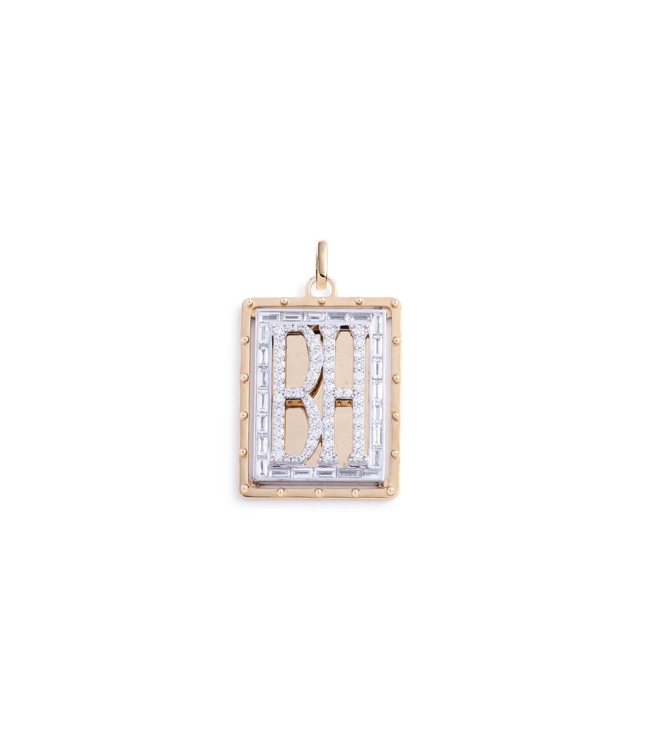 Custom Diamond Initial : Lovestruck Pierced Diamond Medallion With Oval Pushgate