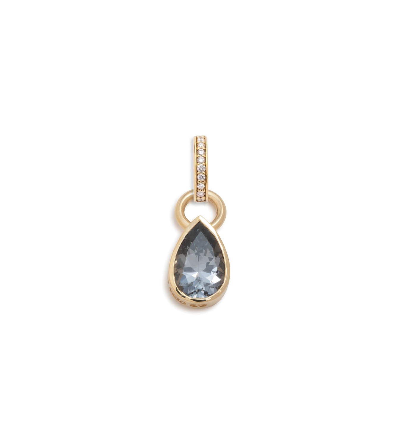 Forever & Always a Pair - Love : 1.9ct Grey Spinel Pear Pendant with Oval Pushgate