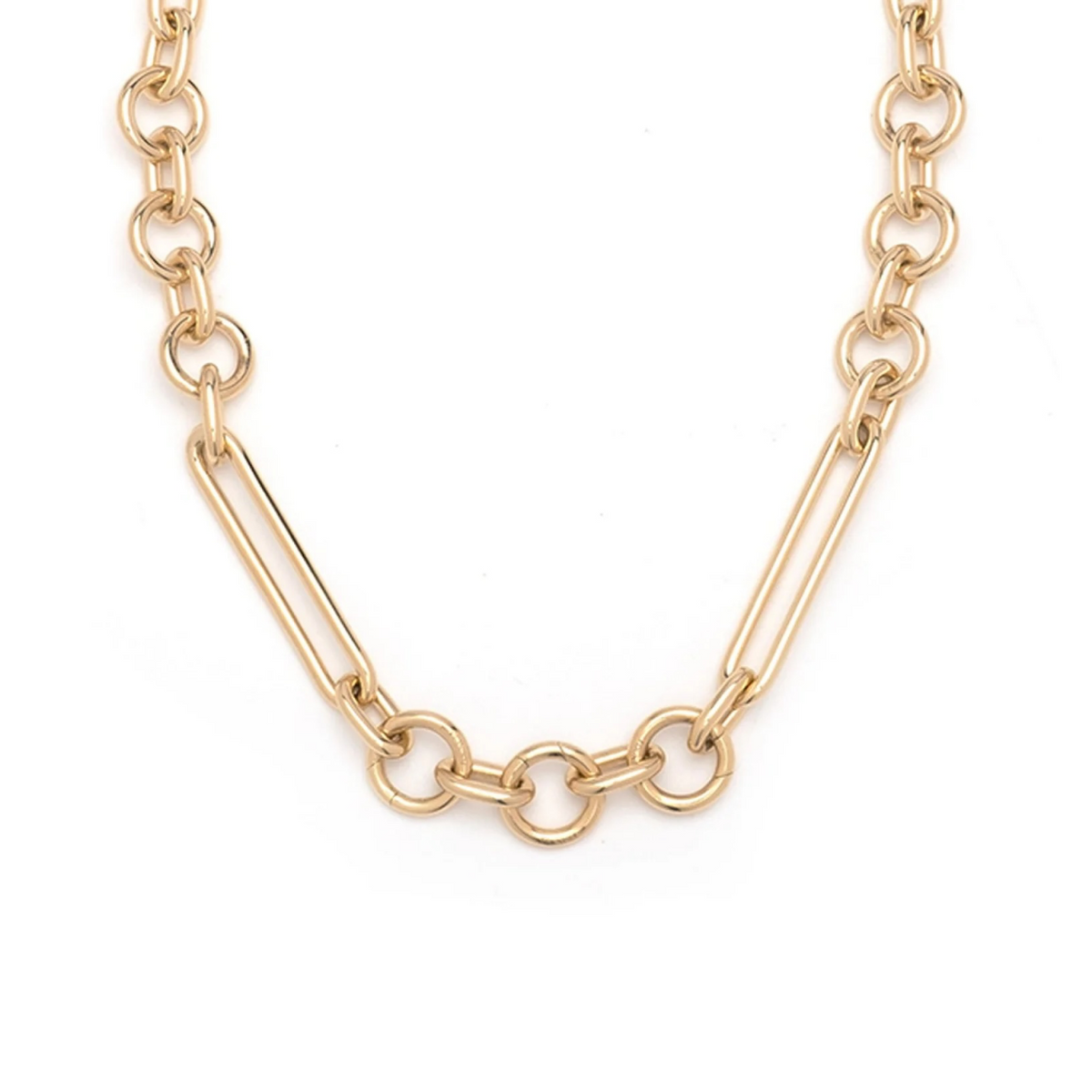 Oversized Mixed Clip Chain in 18K Yellow Gold | FoundRae