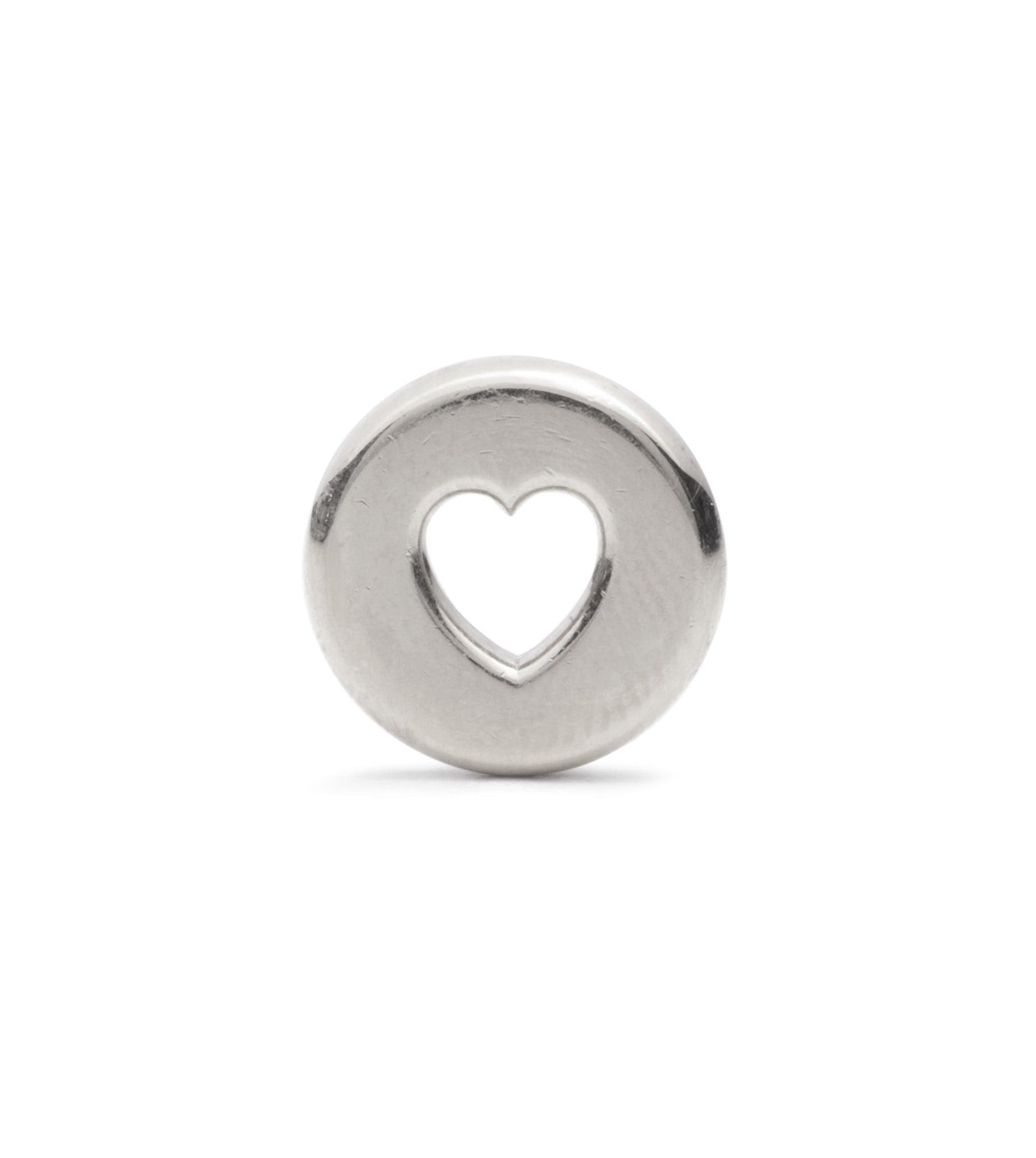 Love : Large White Gold Heart Beat