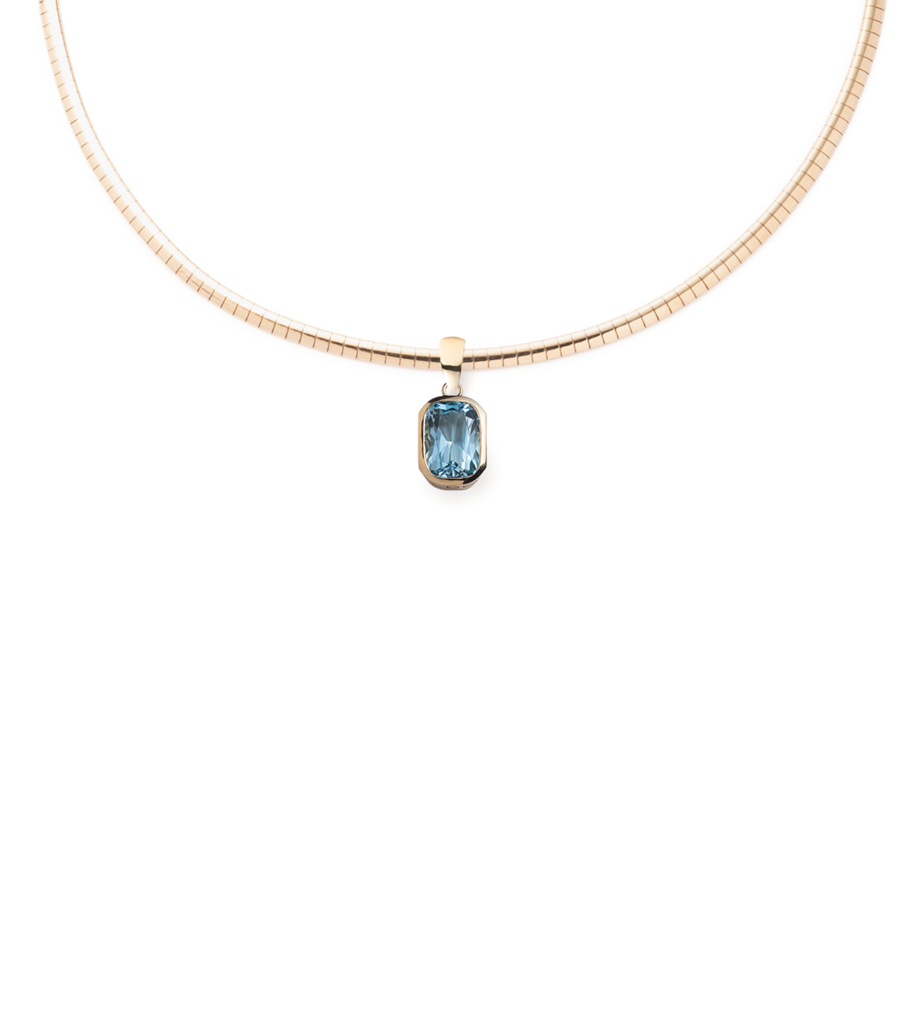 8.89ct Aquamarine - Reverie : One of A Kind Gemstone Small Sleek Collar Necklace