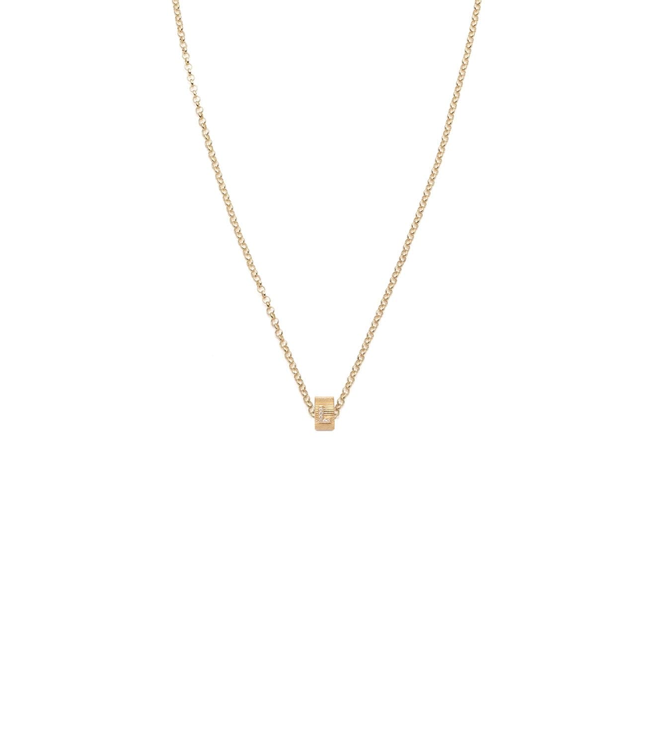 Pave Diamond Initial : Heart Beat Fine Belcher Chain Necklace