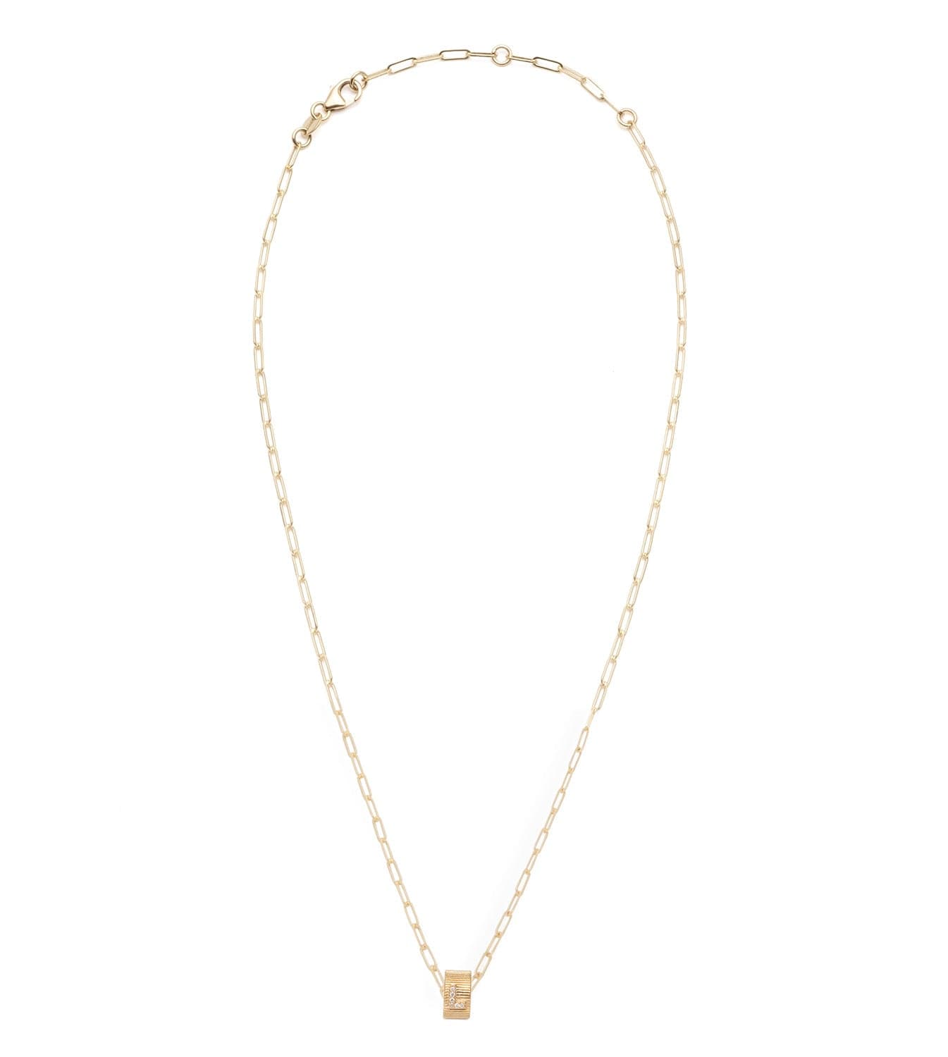 Pave Diamond Initial : Heart Beat Super Fine Clip Chain Necklace