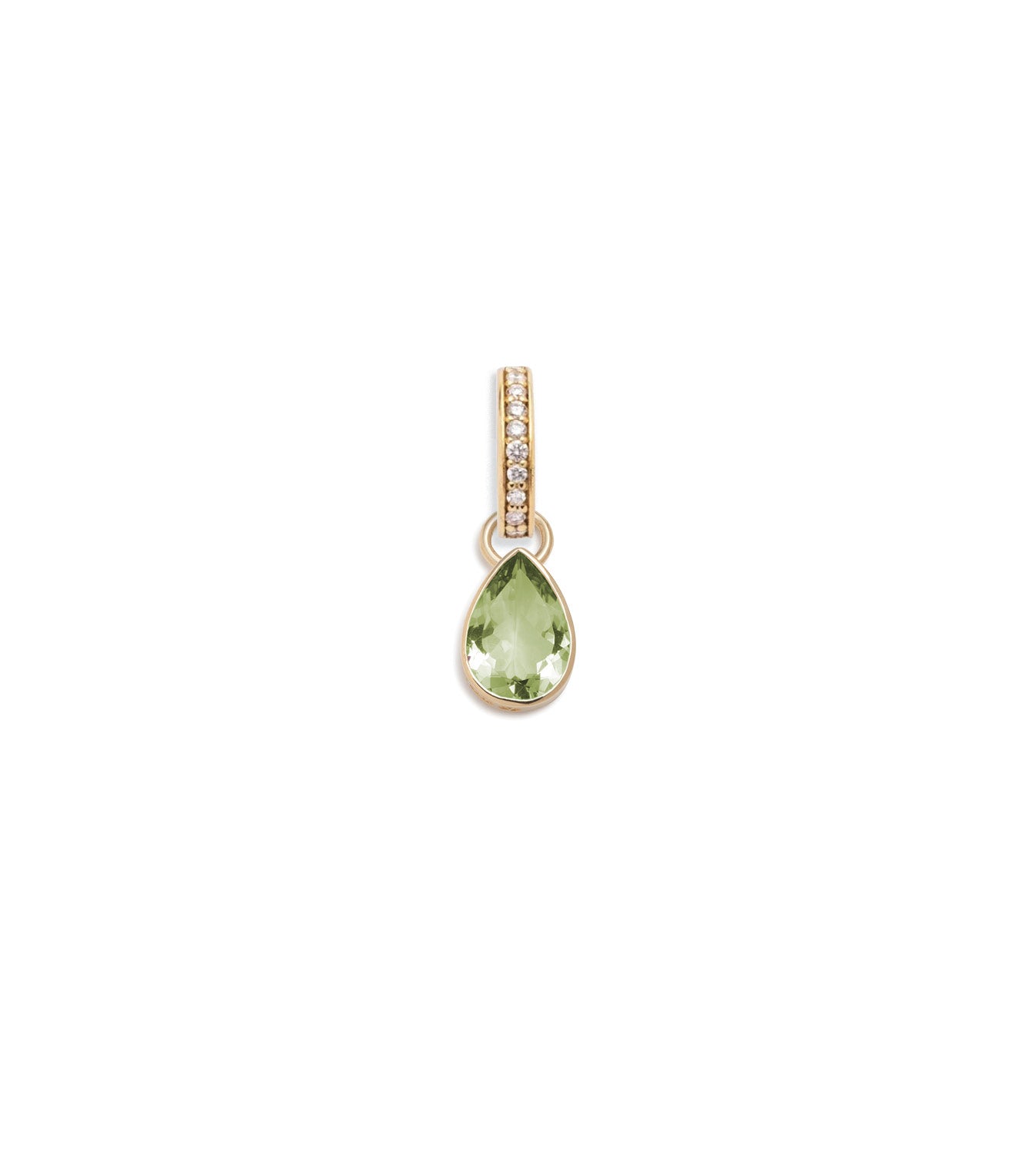 Forever & Always a Pair - Love : 0.65ct Peridot Pear Pendant with Oval Push Gate