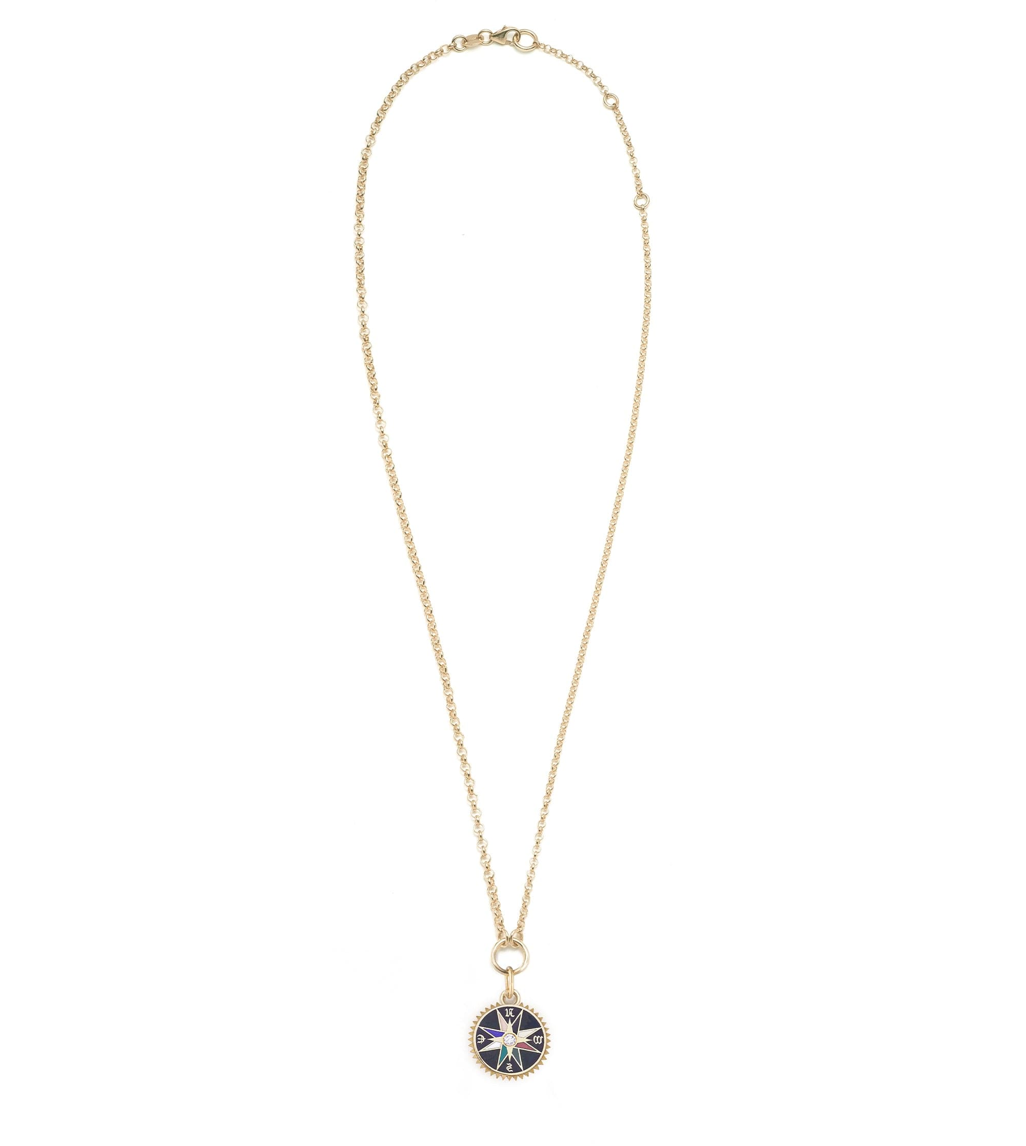 Internal Compass : Black Champleve Small Belcher Chain Necklace
