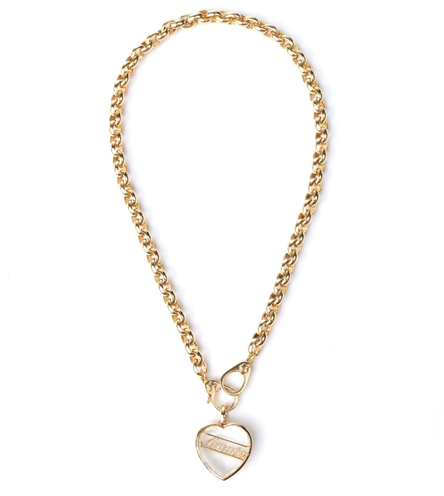 Amate - Love : Sealed Gemstone Sister Hook Heavy Belcher Chain Necklace