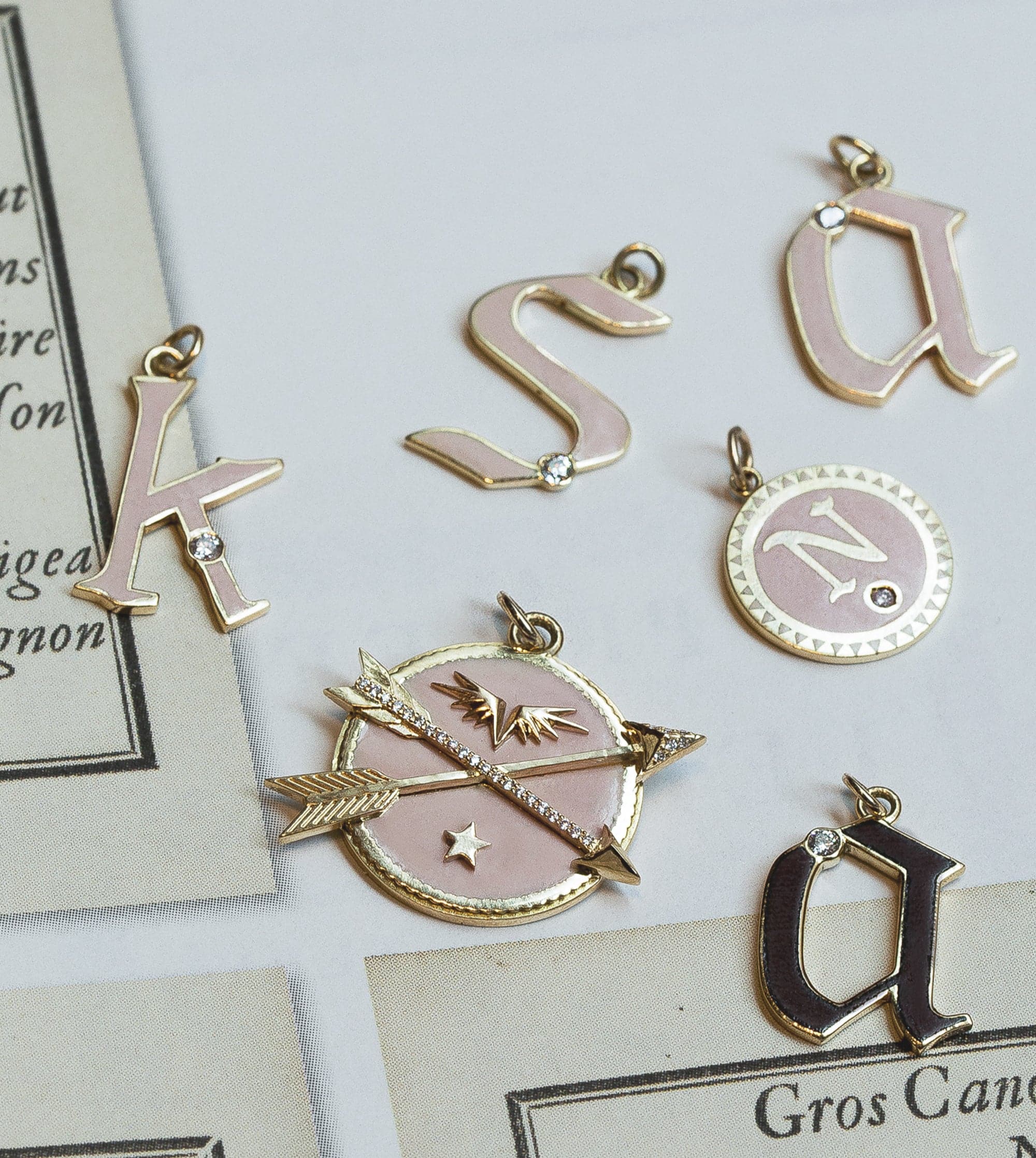 Initials & Numbers : Blush Diamond Point Initial