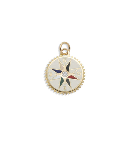 Cream Internal Compass : Petite Champleve Medallion