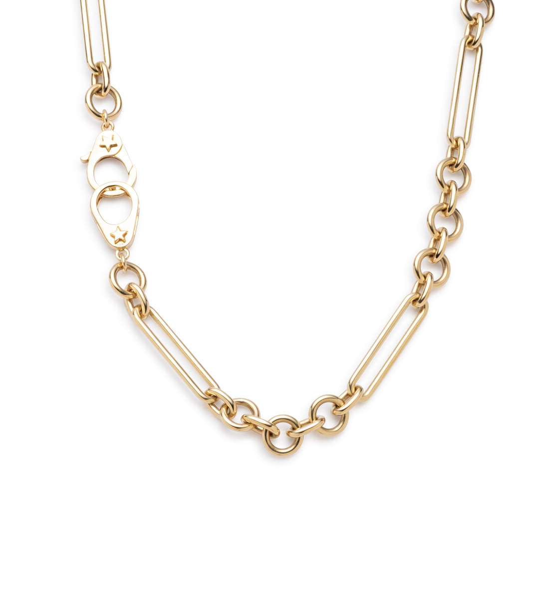 Foundrae | 18 Small Mixed Clip Chain 18K Yellow Gold Size 18 Long