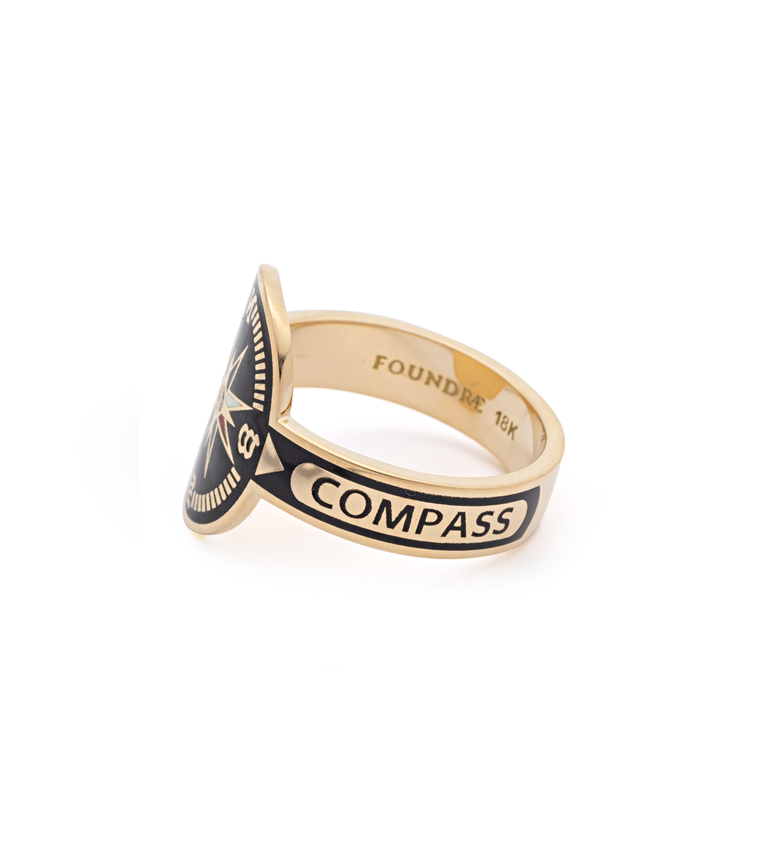 Foundrae Internal Compass Cream Cigar Band Ring
