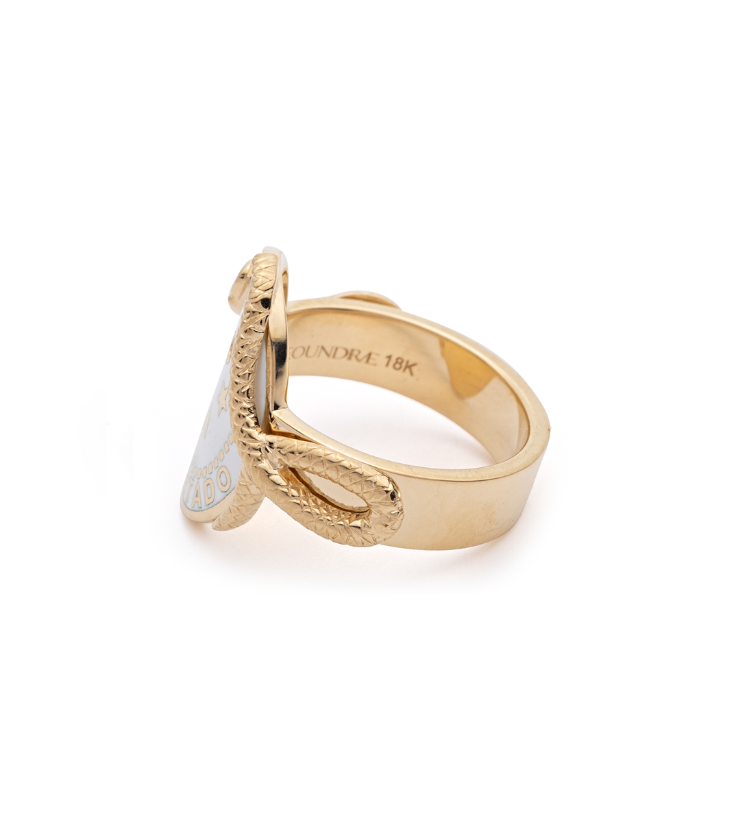 Foundrae Internal Compass Cream Cigar Band Ring