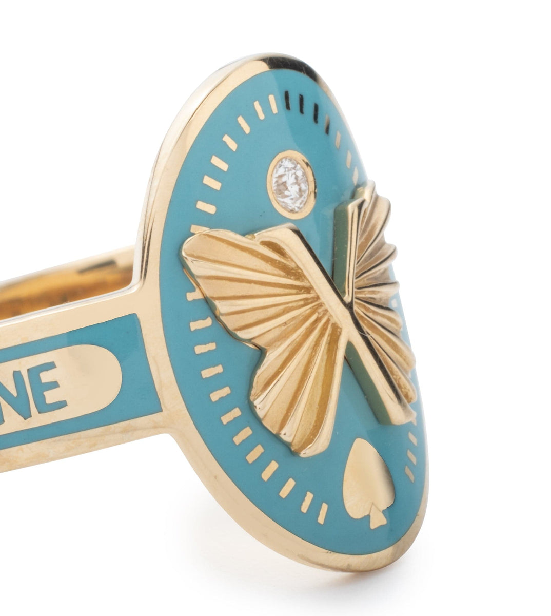 Foundrae Internal Compass Cream Cigar Band Ring