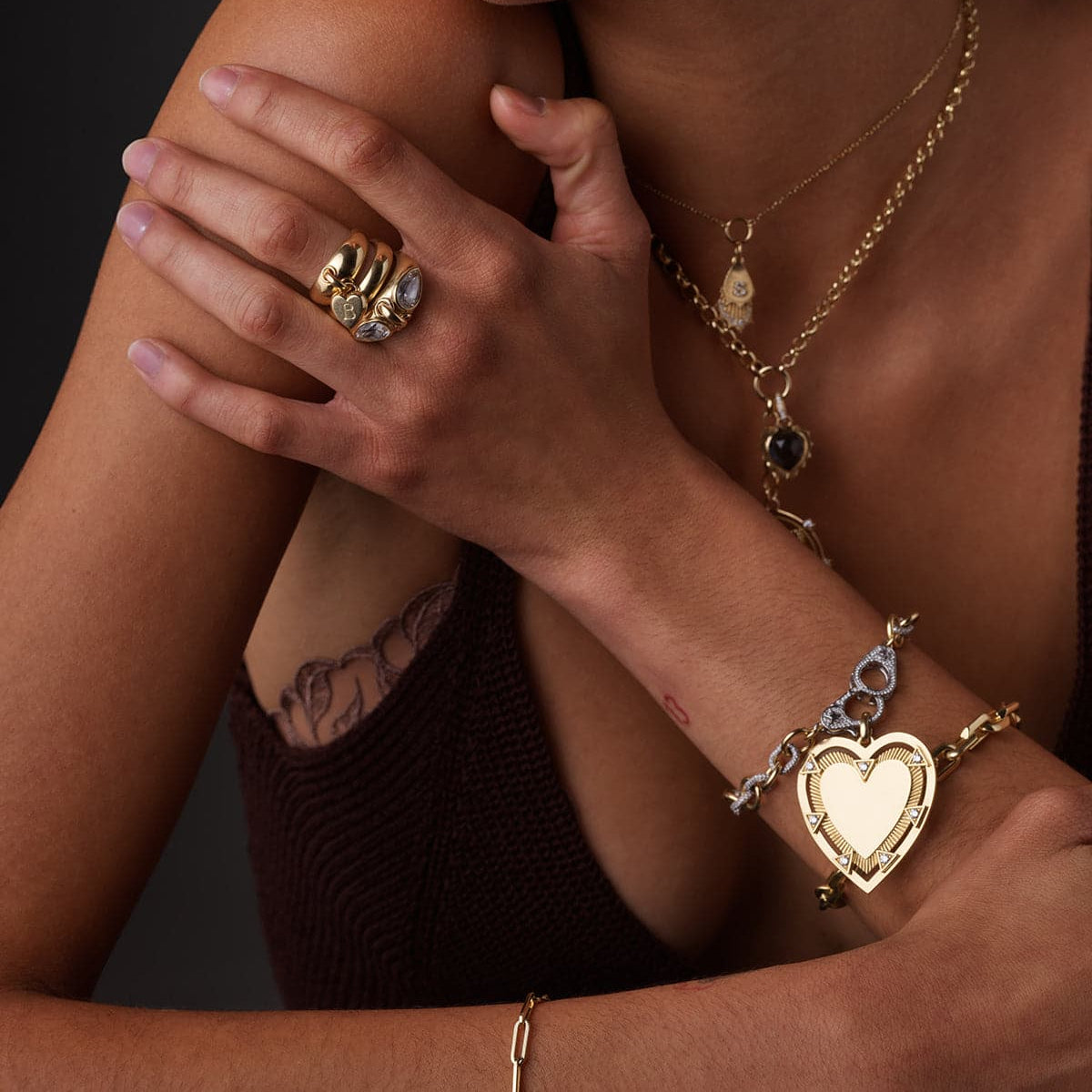 HEART✨PASSIONWORKS✨帯付き✨美盤✨幻の名盤‼️✨ Chroma bangle, Heart, Red, Gold-tone plated | Swarovski