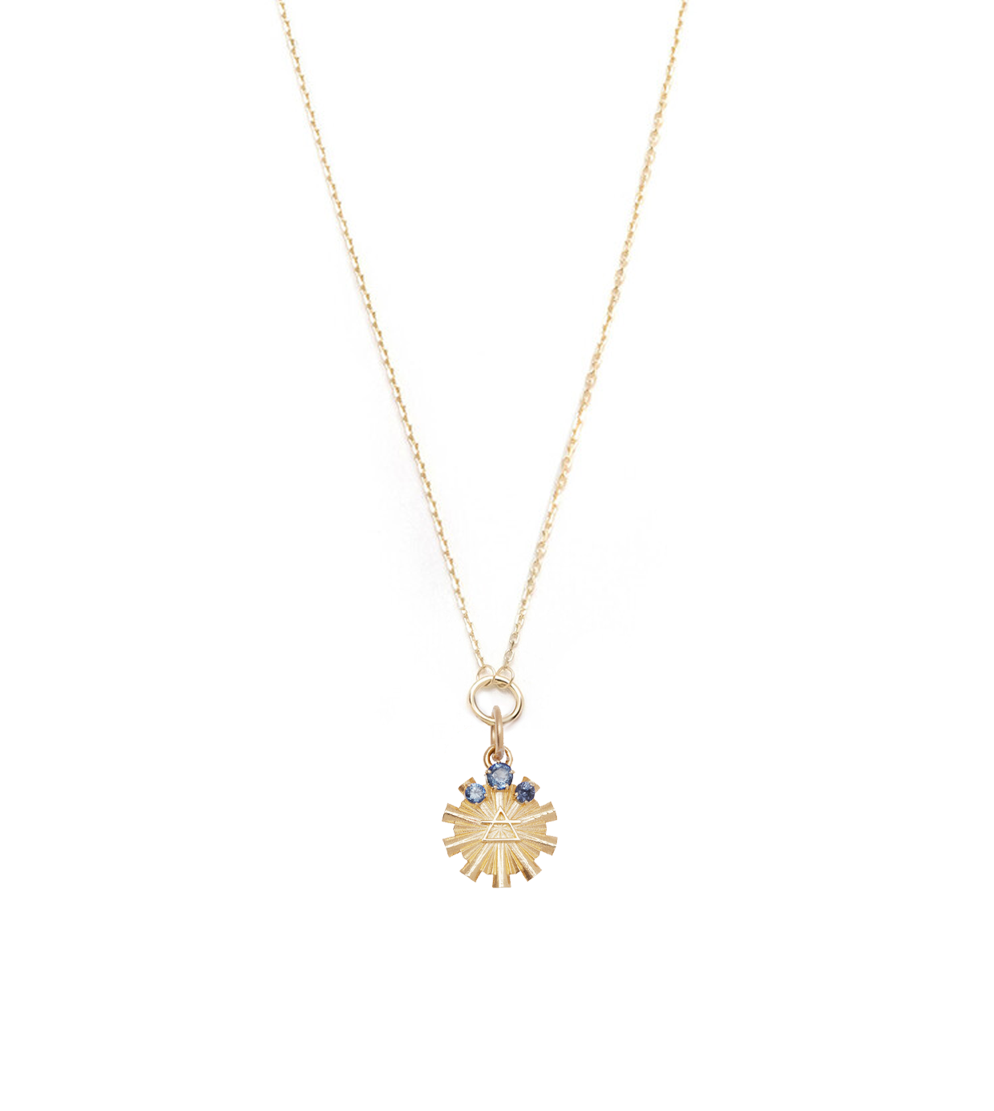 Air - Astrology :  Miniature Medallion Drop Necklace