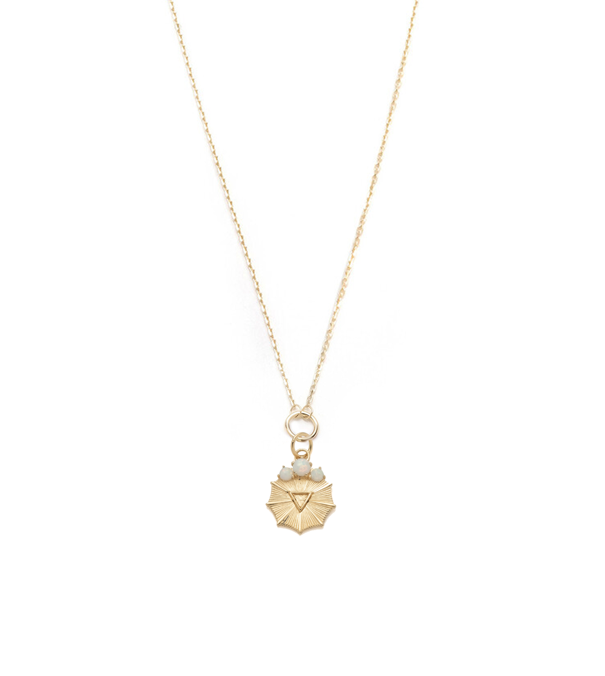 Water - Astrology :  Miniature Medallion Drop Necklace