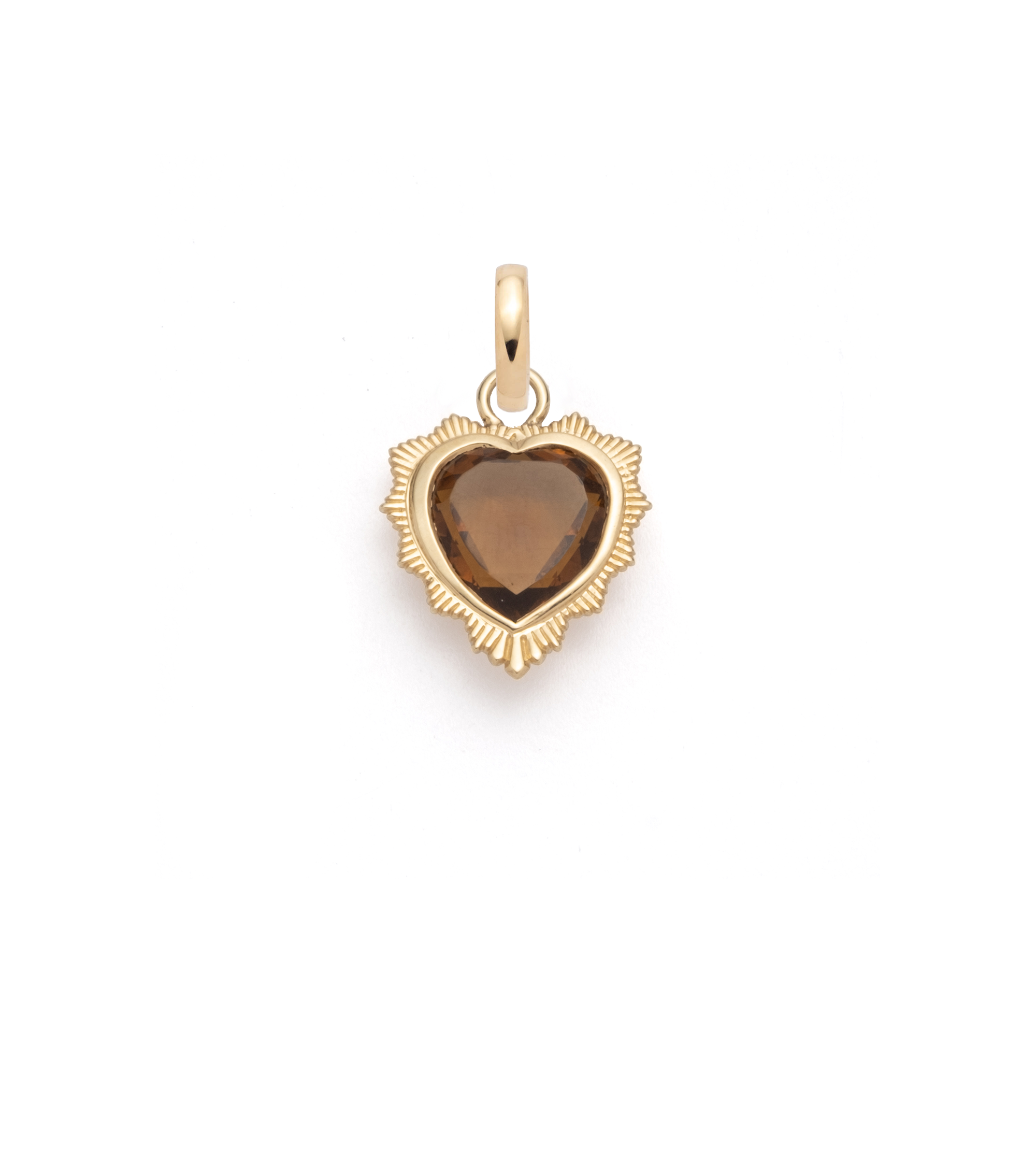 Gemstone Heart - Love : Champagne Citrine Medallion with Oval Pushgate