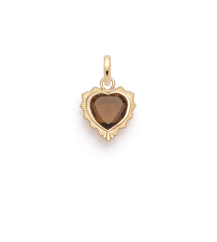 Gemstone Heart - Love : Champagne Citrine Medallion with Oval Pushgate