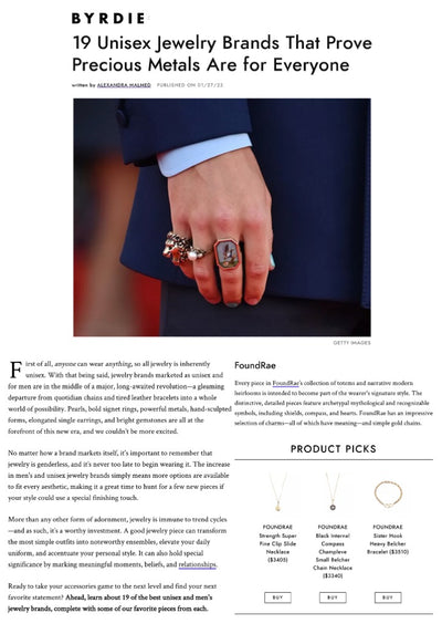 Byrdie - 19 Unisex Jewelry Brands That Prove Precious Metals Are for Everyone - Jan 2023