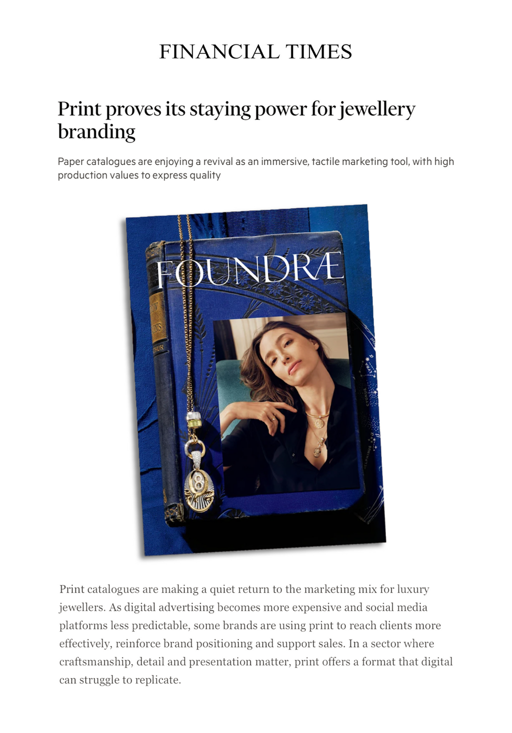 Print proves its staying power for jewellery branding