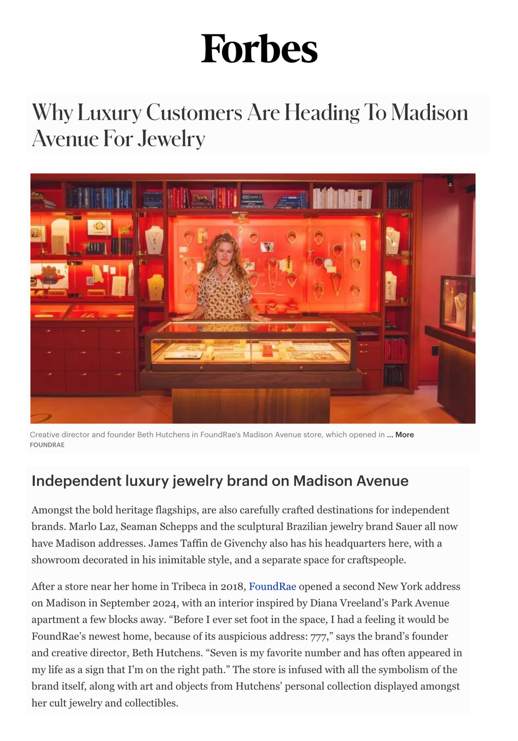 Why Luxury Customers Are Heading to Madison Avenue For Jewelry