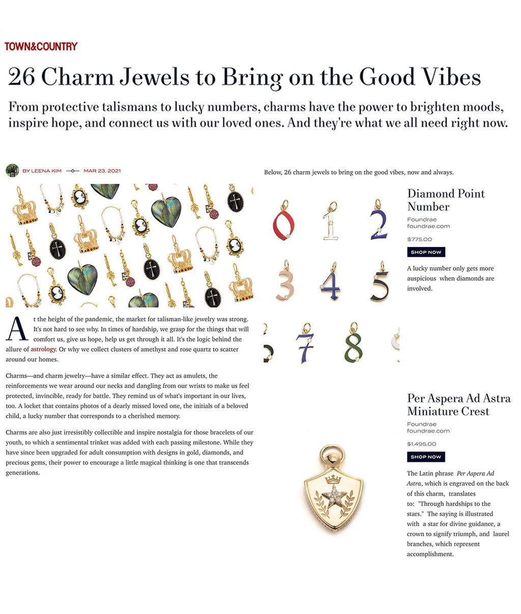 Town & Country - 26 Charm Jewels to Bring on the Good Vibes, March 2021