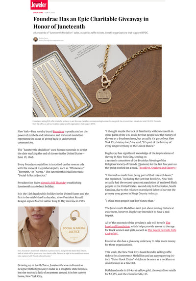 National Jeweler - Foundrae Has An Epic Charitable Giveaway...